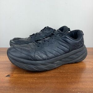 Hoka One One Bondi SR 1110520 BBLC Black Leather Shoes Sneakers Men’s Size 14.